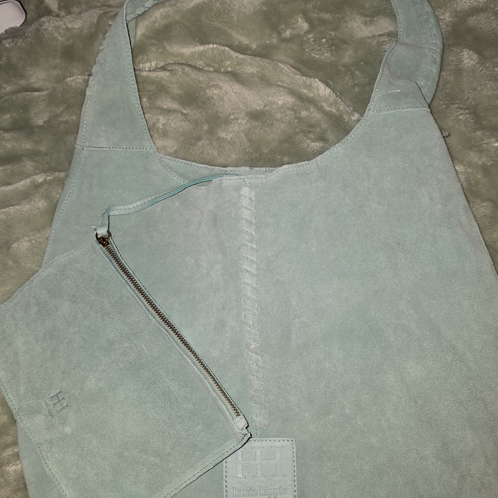HOBO Mint Green Suede Hobo Bag